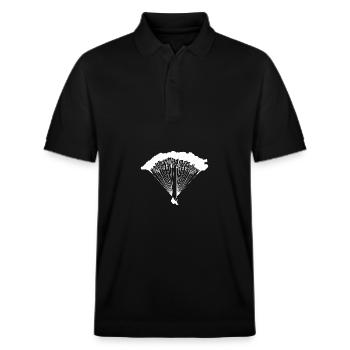 Parachutiste en silhouette nuageuse - Polo PREPSTER bio Stanley/Stella Unisexe - noir - Devant - Roxy (174cm) & Andy (188cm)