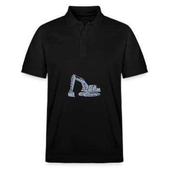 Baggerfahrer Silhouetten-Design - Für Baugerätefüh - Stanley/Stella Unisex Bio-Poloshirt PREPSTER - Schwarz - Vorne - Roxy (174cm) & Andy (188cm)