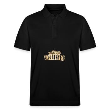 Berlin Brandenburg Gate - Stanley/Stella Unisex Organic Polo Shirt PREPSTER - black - Front - Roxy (174cm) & Andy (188cm)