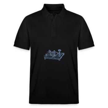 Vintage Morse Code Device, Retro Communication - Stanley/Stella Unisex Organic Polo Shirt PREPSTER - black - Front - Roxy (174cm) & Andy (188cm)