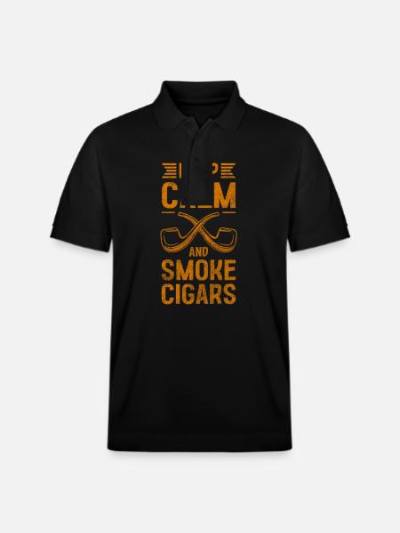 Cigarette Smoking Hemp Addicted - Stanley/Stella Unisex Organic Polo Shirt PREPSTER - black