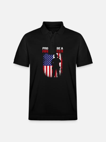 Firefighter Fire Brigade - Stanley/Stella Unisex Organic Polo Shirt PREPSTER - black