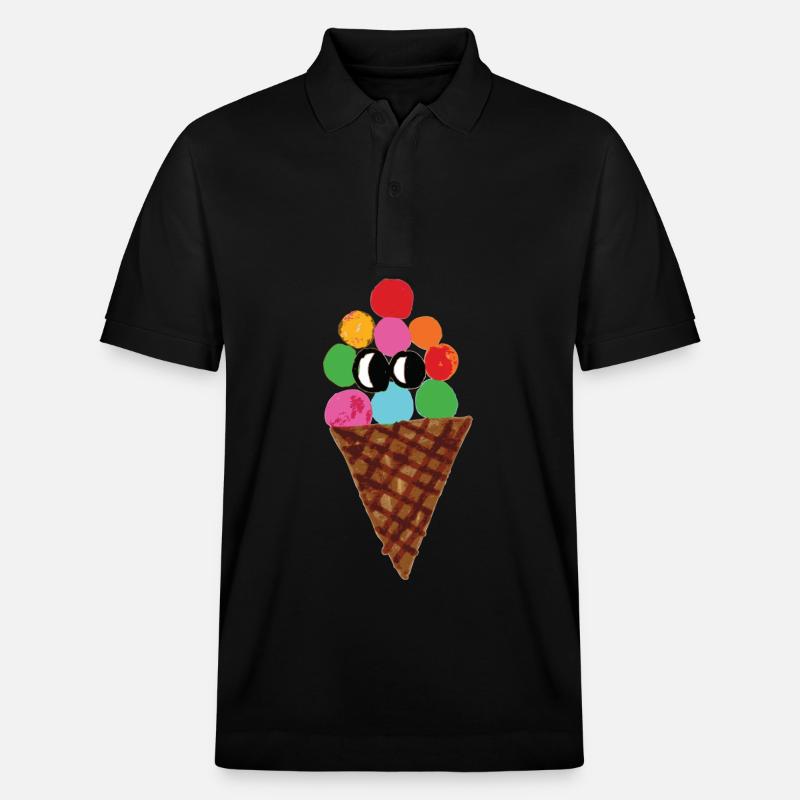 Pop Art coloré en cornet de glace - Polo PREPSTER bio Stanley/Stella Unisexe - noir