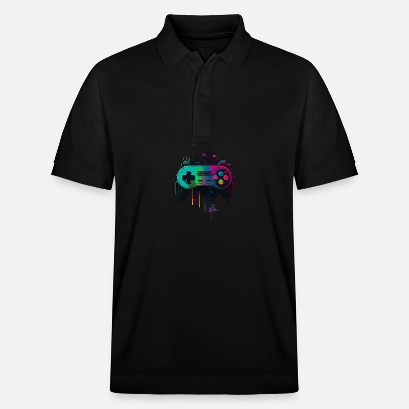 Retro Console - Stanley/Stella Unisex Organic Polo Shirt PREPSTER - black