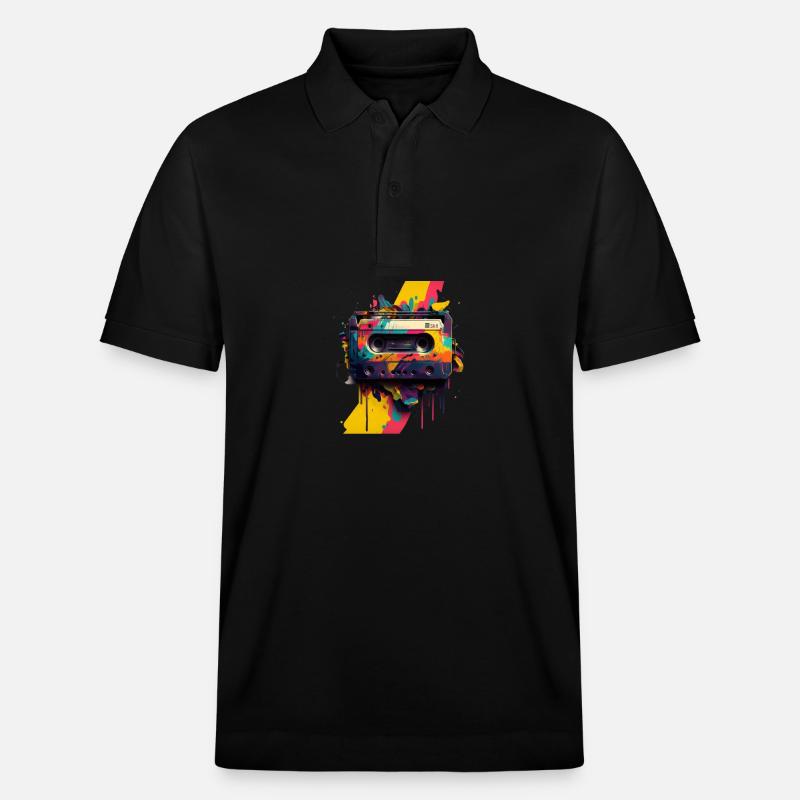 Mixtape rétro - Polo PREPSTER bio Stanley/Stella Unisexe - noir