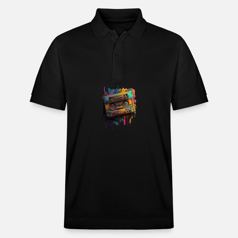 Retro Mixtape - Stanley/Stella Unisex Bio-Poloshirt PREPSTER - Schwarz