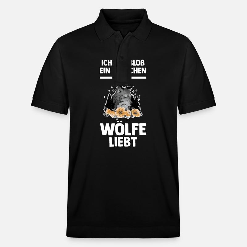 Tier Waldtier Wolf - Stanley/Stella Unisex Bio-Poloshirt PREPSTER - Schwarz
