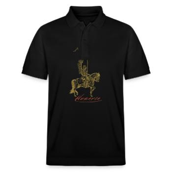 Husaria Kavallerie Polen Flagge Slawen Geschichte - Stanley/Stella Unisex Bio-Poloshirt PREPSTER - Schwarz - Vorne - Roxy (174cm) & Andy (188cm)