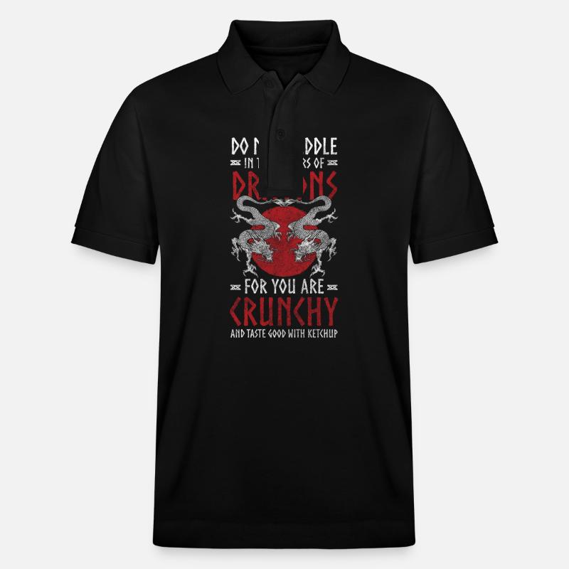 Drache Bücher Asien - Stanley/Stella Unisex Bio-Poloshirt PREPSTER - Schwarz
