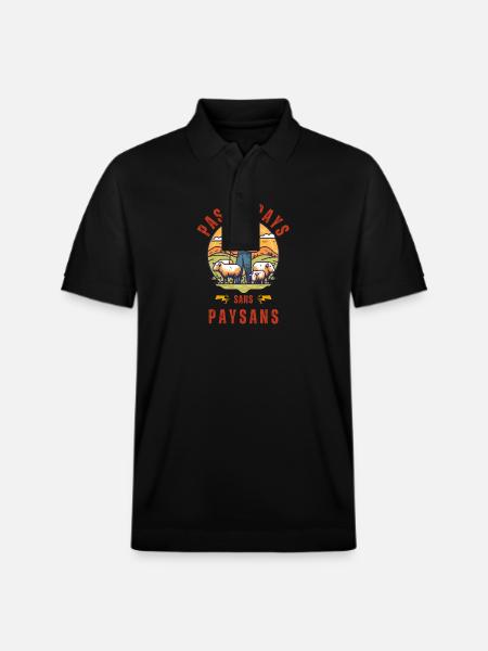 Pas de pays sans paysans - Polo PREPSTER bio Stanley/Stella Unisexe - noir