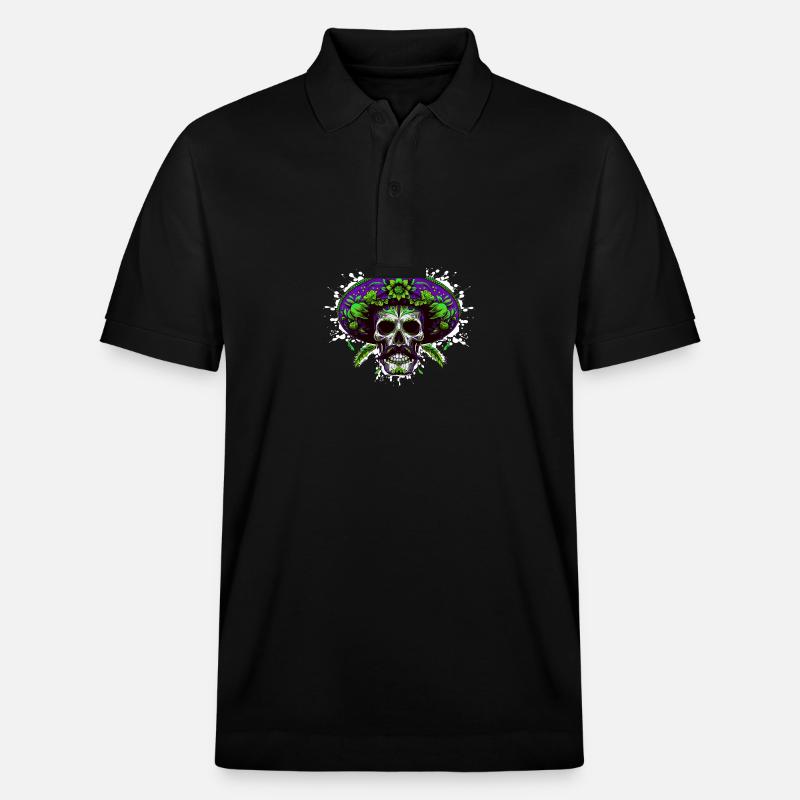 Crâne mexicain - Polo PREPSTER bio Stanley/Stella Unisexe - noir