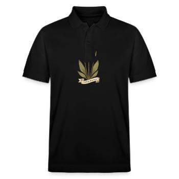 Plantain - Herbes sauvages Vintage Design - Polo PREPSTER bio Stanley/Stella Unisexe - noir - Devant - Roxy (174cm) & Andy (188cm)