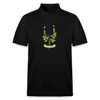 Achillea millefolium | Sanfte Stärke der Wiese - Stanley/Stella Unisex Bio-Poloshirt PREPSTER - Schwarz - Vorne - Roxy (174cm) & Andy (188cm)