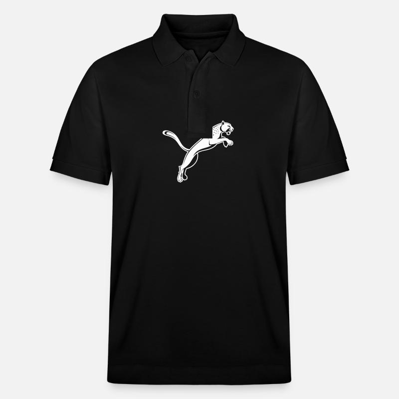 Hüpfender Leopard - Stanley/Stella Unisex Bio-Poloshirt PREPSTER - Schwarz