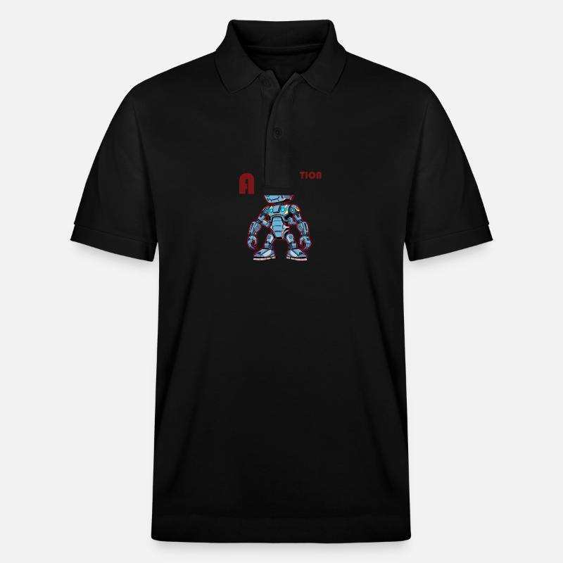 AI-GENERATION – Futuristic Robot Comic Style - Stanley/Stella Unisex Bio-Poloshirt PREPSTER - Schwarz