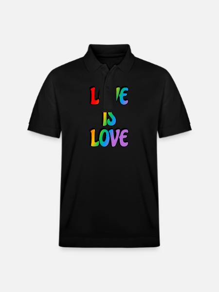 Liebe ist Liebe Regenbogenflagge LGBT Pride Monat - Stanley/Stella Unisex Bio-Poloshirt PREPSTER - Schwarz