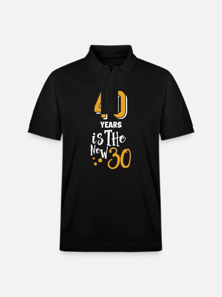40 is een nieuwe 30 grappige 40 Jaar Quotes Verjaardag 40 - Stanley/Stella uniseks bio poloshirt PREPSTER - zwart