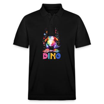 DINO - Stanley/Stella Unisex Bio-Poloshirt PREPSTER - Schwarz - Vorne - Roxy (174cm) & Andy (188cm)