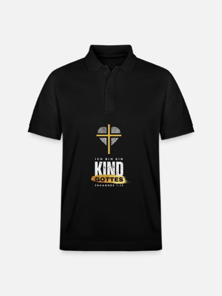 Kind Gottes Gold - Stanley/Stella Unisex Bio-Poloshirt PREPSTER - Schwarz