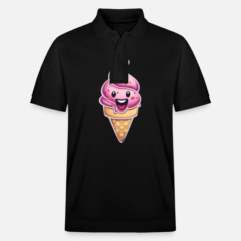 Lächelnde Eiskreation - Stanley/Stella Unisex Bio-Poloshirt PREPSTER - Schwarz