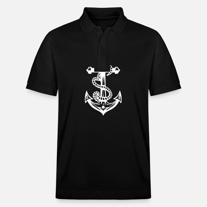 Symbolisme de l’ancre - Polo PREPSTER bio Stanley/Stella Unisexe - noir
