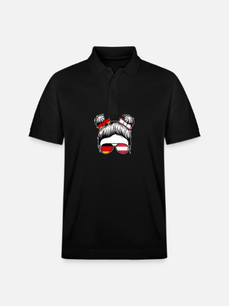 Austrians Germany Austria - Stanley/Stella Unisex Organic Polo Shirt PREPSTER - black