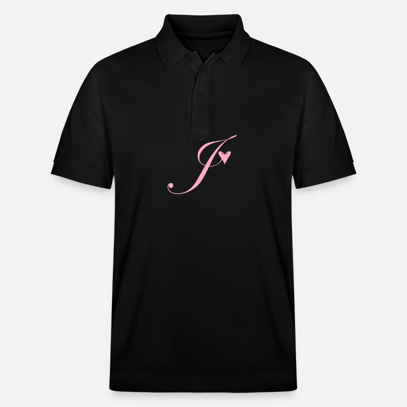 Monogramm J Herz Ranke - Stanley/Stella Unisex Bio-Poloshirt PREPSTER - Schwarz