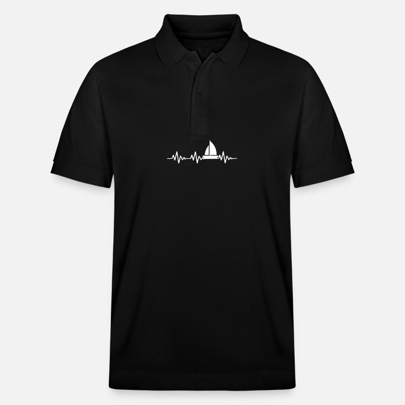 Segelboot Heartbeat Segelboot - Stanley/Stella Unisex Bio-Poloshirt PREPSTER - Schwarz