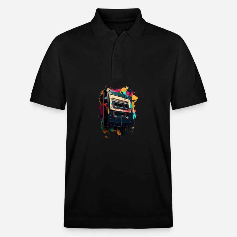 Retro Mixtape - Stanley/Stella Unisex Bio-Poloshirt PREPSTER - Schwarz