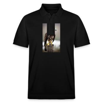 Aigle | Oiseaux | Liberté | Animaux - Polo PREPSTER bio Stanley/Stella Unisexe - noir - Devant - Roxy (174cm) & Andy (188cm)