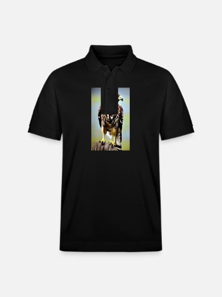 Eagle | Birds | Freedom | Animals - Stanley/Stella Unisex Organic Polo Shirt PREPSTER - black