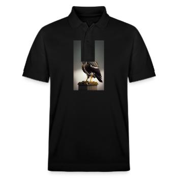 Aigle | Oiseaux | Liberté | Animaux - Polo PREPSTER bio Stanley/Stella Unisexe - noir - Devant - Roxy (174cm) & Andy (188cm)