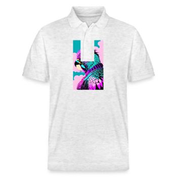 Eagle | Birds | Freedom | Animals - Stanley/Stella Unisex Organic Polo Shirt PREPSTER - heather white - Front - Roxy (174cm) & Andy (188cm)