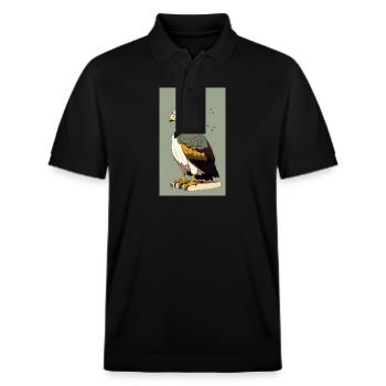 Eagle | Birds | Freedom | Animals - Stanley/Stella Unisex Organic Polo Shirt PREPSTER - black - Front - Roxy (174cm) & Andy (188cm)