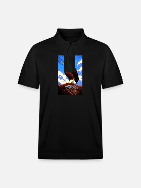 Eagle | Birds | Freedom | Animals - Stanley/Stella Unisex Organic Polo Shirt PREPSTER - black
