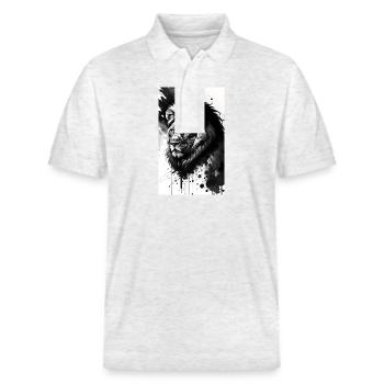 Leo | Animal | Predator | Roar | King | Africa - Stanley/Stella Unisex Organic Polo Shirt PREPSTER - heather white - Front - Roxy (174cm) & Andy (188cm)