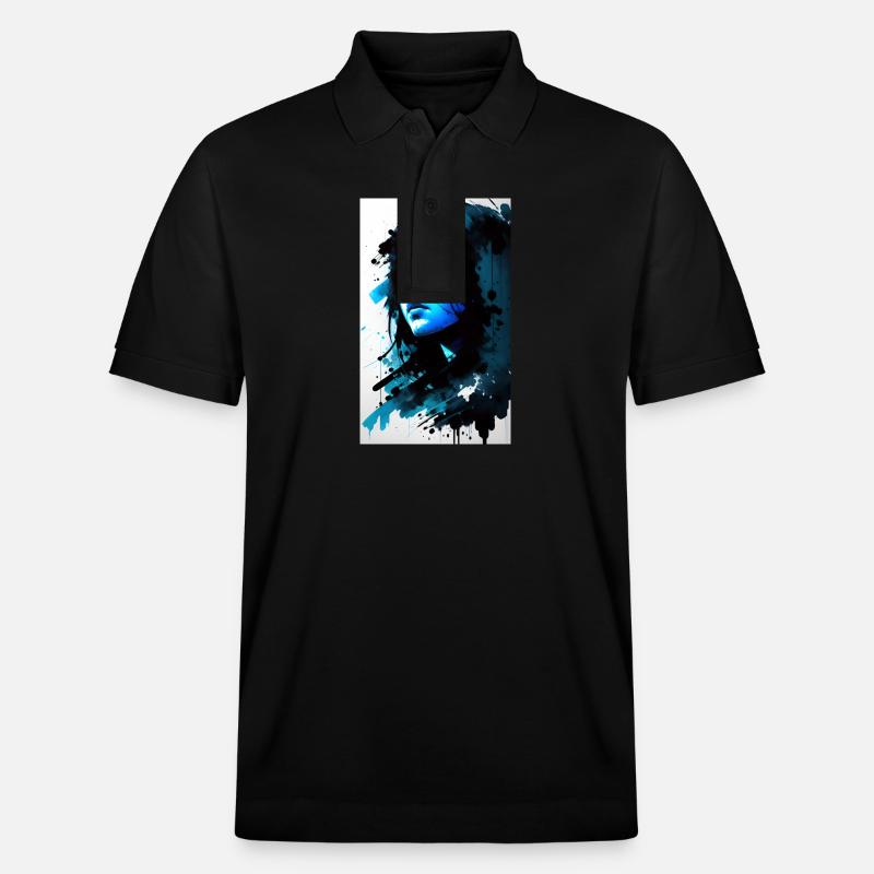 Frau | Gesicht | Mädchen | Anime - Stanley/Stella Unisex Bio-Poloshirt PREPSTER - Schwarz