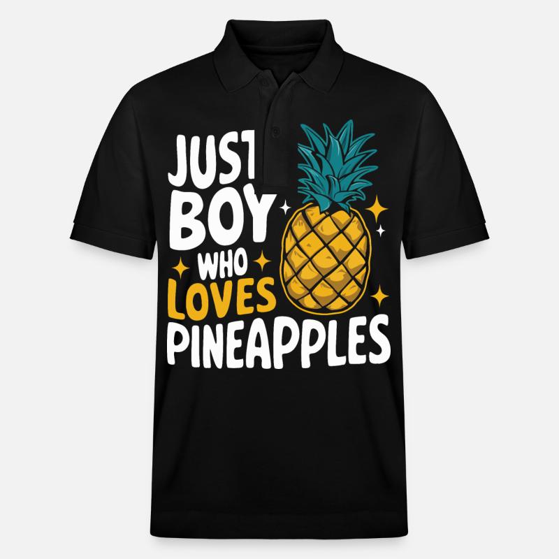 Ananas Fruit tropical hawaïen - Polo PREPSTER bio Stanley/Stella Unisexe - noir