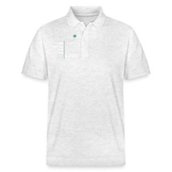Wir Treffen Uns Um 420 - Stanley/Stella Unisex Bio-Poloshirt PREPSTER - Weiß meliert - Vorne - Roxy (174cm) & Andy (188cm)