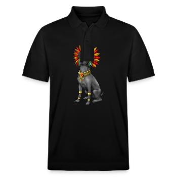 Xolo Hund Aztekischer Krieger - Stanley/Stella Unisex Bio-Poloshirt PREPSTER - Schwarz - Vorne - Roxy (174cm) & Andy (188cm)