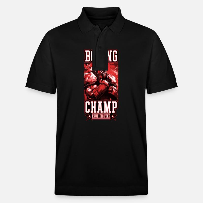 Ritter Boxer Kämpfer Boxing Champ - Stanley/Stella Unisex Bio-Poloshirt PREPSTER - Schwarz