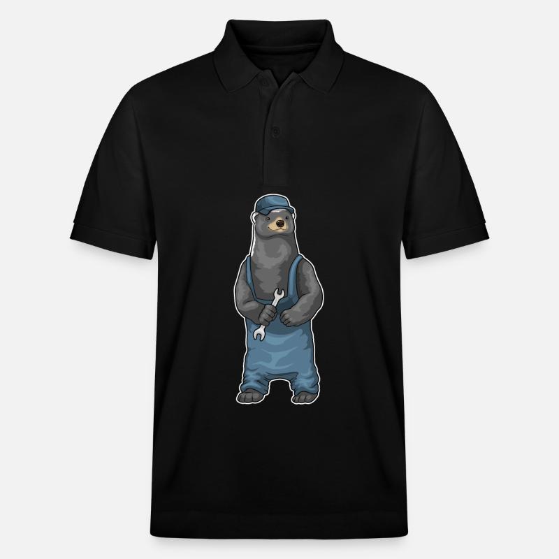 Dachs Handwerker Schraubenschlüssel - Stanley/Stella Unisex Bio-Poloshirt PREPSTER - Schwarz