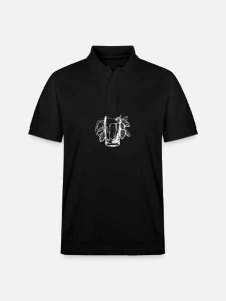 Beer glass, hops, malt, beer - Stanley/Stella Unisex Organic Polo Shirt PREPSTER - black