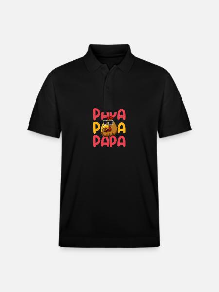 Chickens Dad Father Hen - Stanley/Stella Unisex Organic Polo Shirt PREPSTER - black