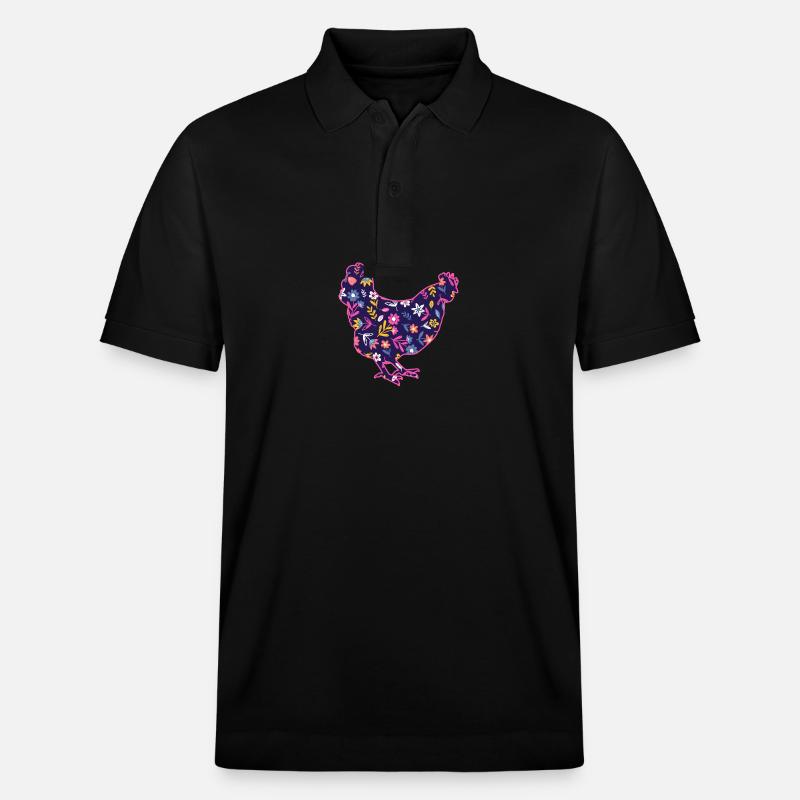 Hühner Henne - Stanley/Stella Unisex Bio-Poloshirt PREPSTER - Schwarz
