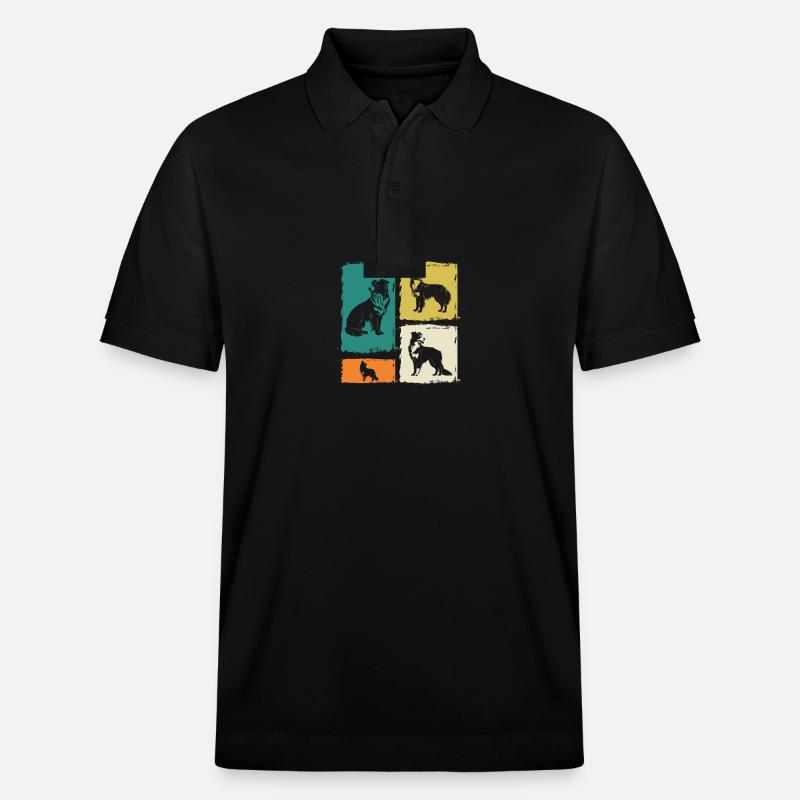 Border Collie - Stanley/Stella Unisex Bio-Poloshirt PREPSTER - Schwarz