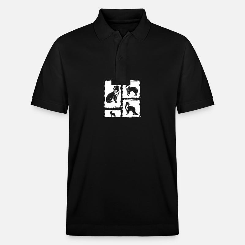 Border Collie - Stanley/Stella Unisex Bio-Poloshirt PREPSTER - Schwarz