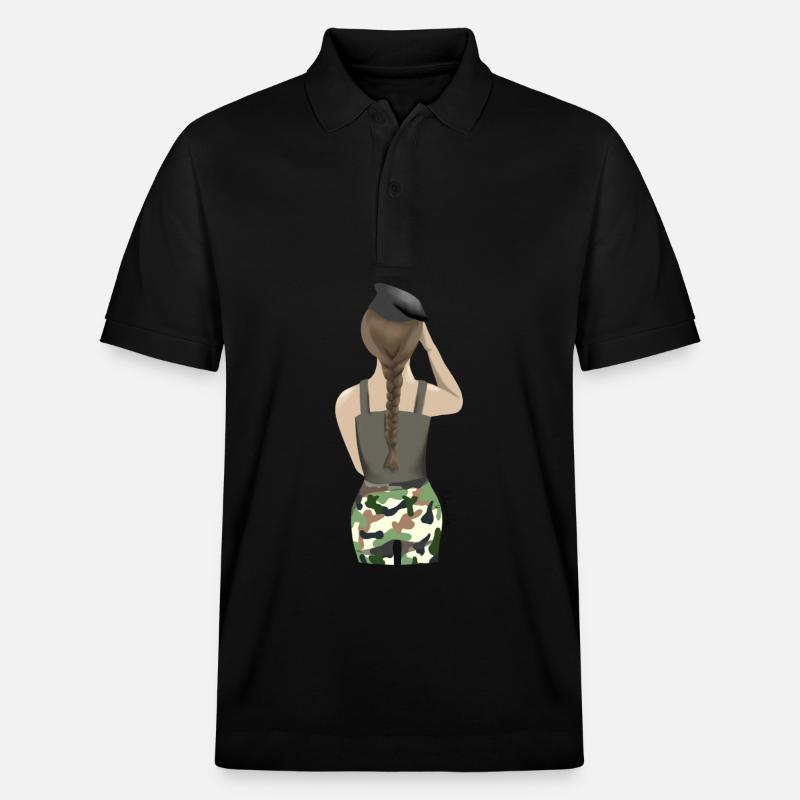 femme militaire de dos - Polo PREPSTER bio Stanley/Stella Unisexe - noir