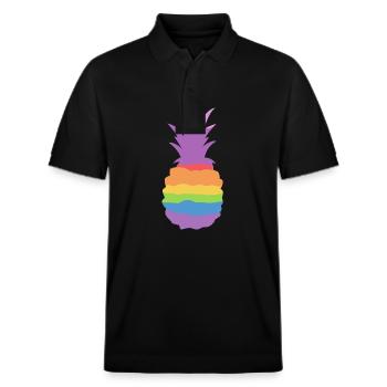 Ananas Regenbogen - Stanley/Stella Unisex Bio-Poloshirt PREPSTER - Schwarz - Vorne - Roxy (174cm) & Andy (188cm)