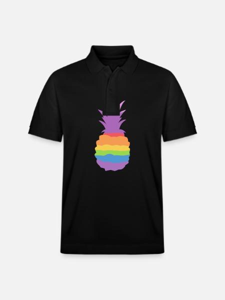 Pineapple Rainbow - Stanley/Stella Unisex Organic Polo Shirt PREPSTER - black